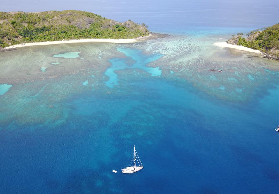 Oyster Brokerage Used Sailing Yachts For Sale Oyster 575 Safiya Exterior Landscape Lagoon Birds Eye View