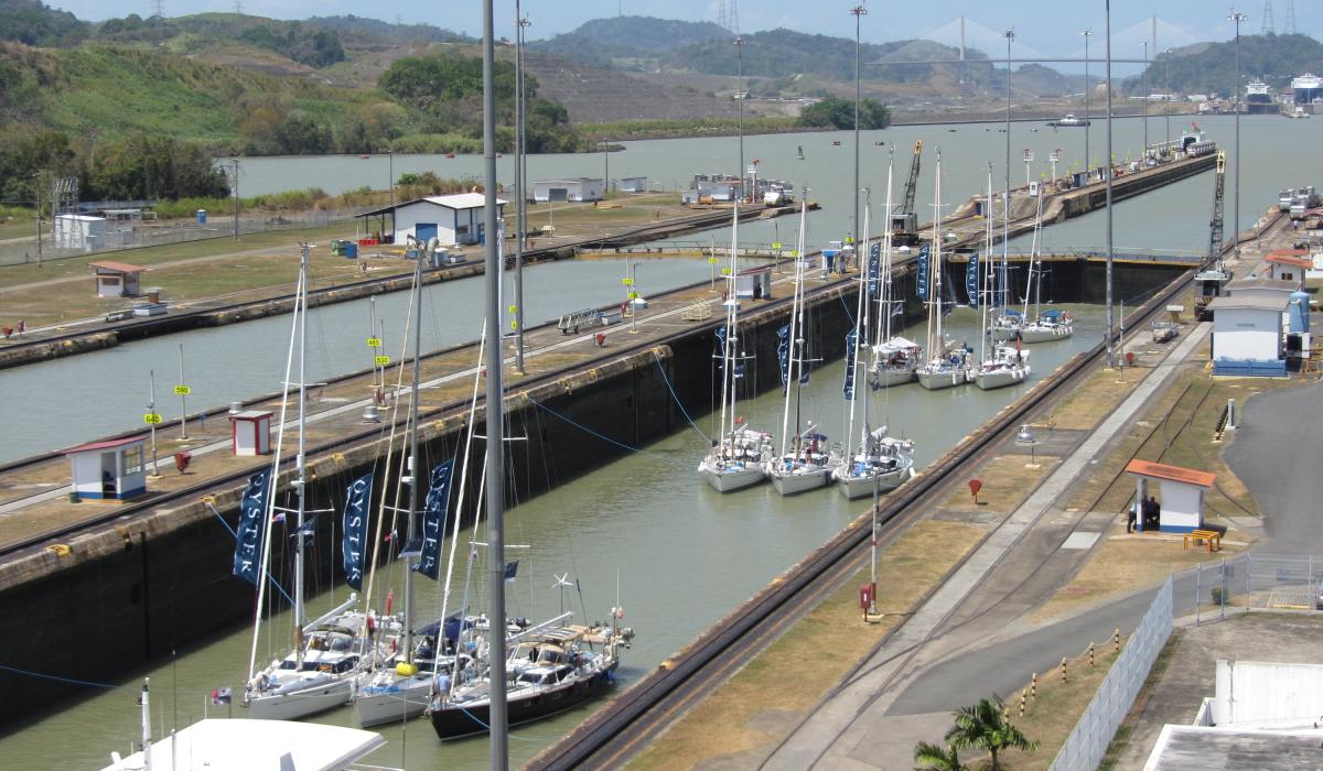 Oyster Yachts Sailing in Panama Lock