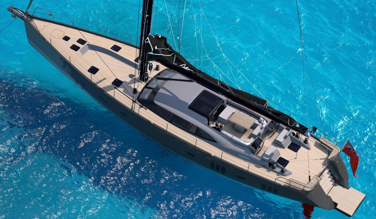 2 Oyster 885GT 90 Foot Sailing Yacht Exterior Anchored