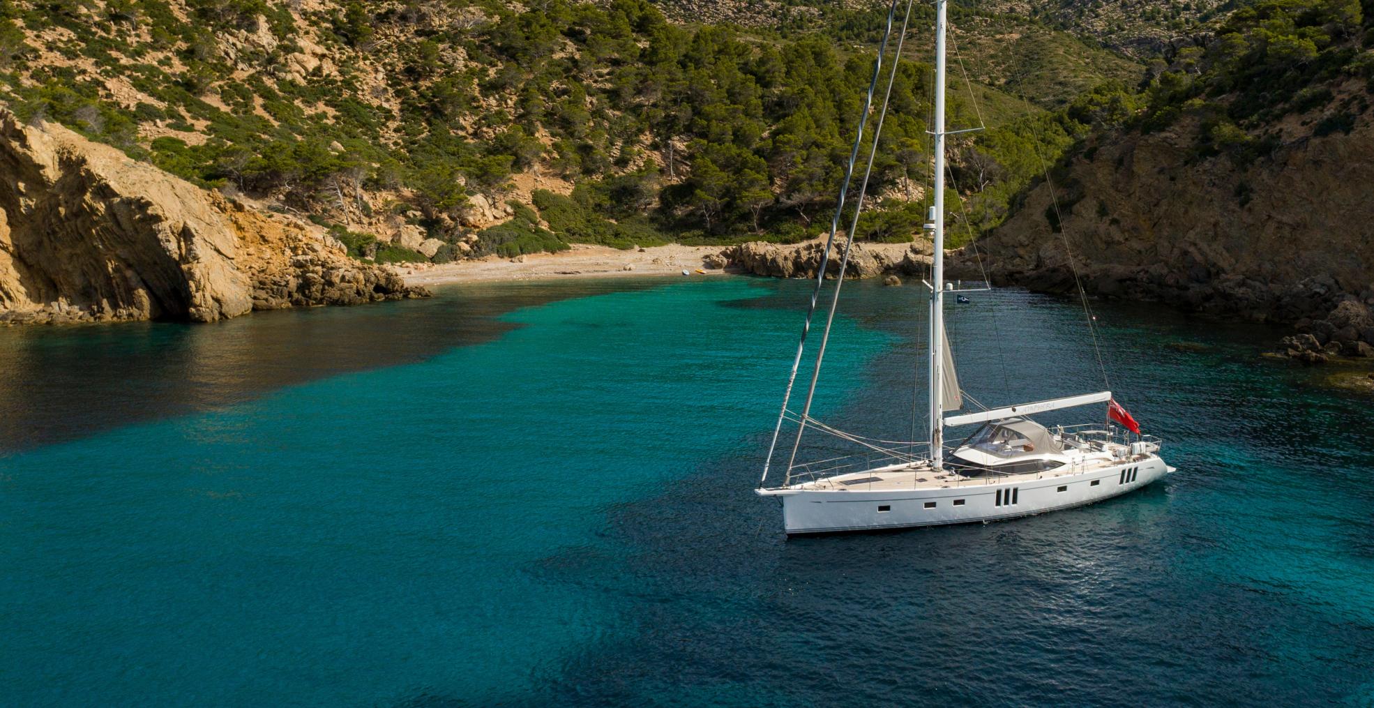 675 at anchor in cove