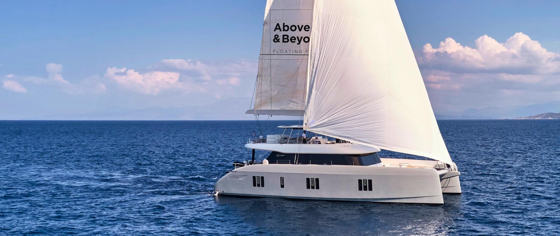 Above Beyond Sunreef 80 Catamaran Available for charter with Oyster Charter Concierge