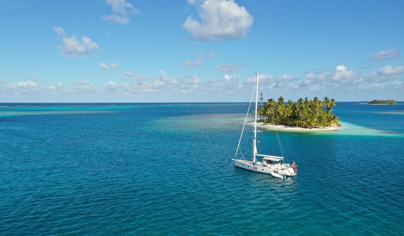 Adalia 2 at anchor in San Blas Islands