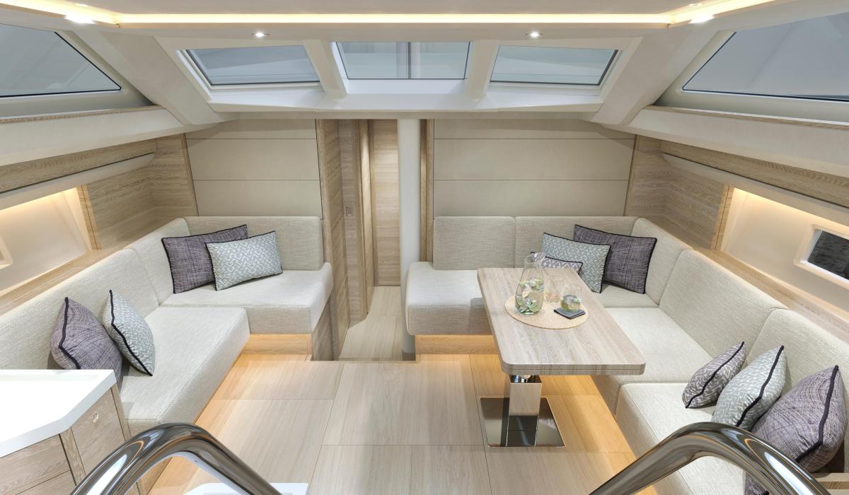 Limed Oak Interior Oyster 495 50 Foot Sailing Yacht 1