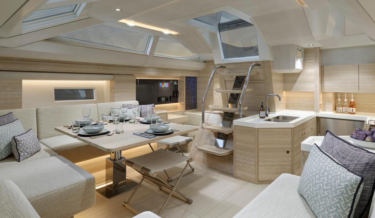 Limed Oak Interior Oyster 495 50 Foot Sailing Yacht 3