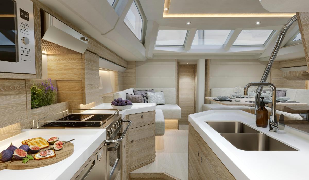 Limed Oak Interior Oyster 495 50 Foot Sailing Yacht 5
