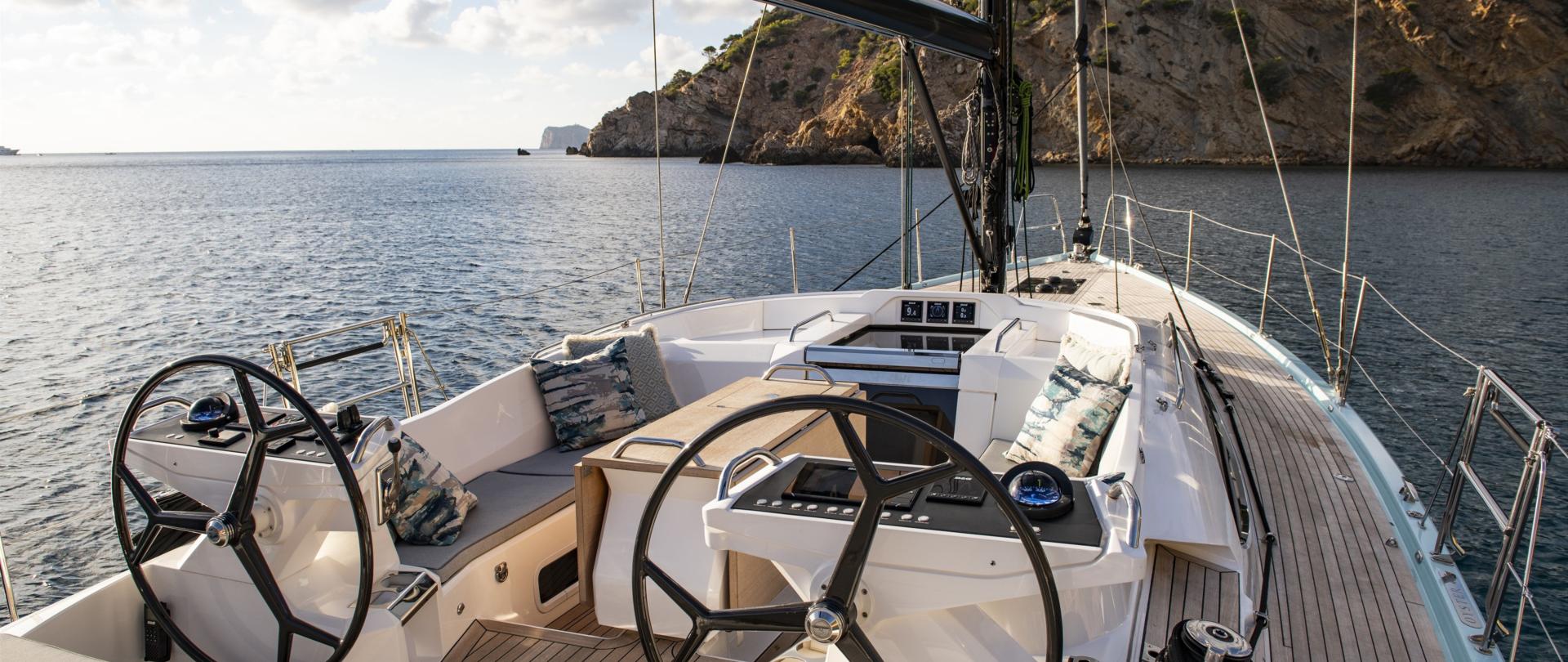 OYSTER SAILING YACHT AT ANCHOR