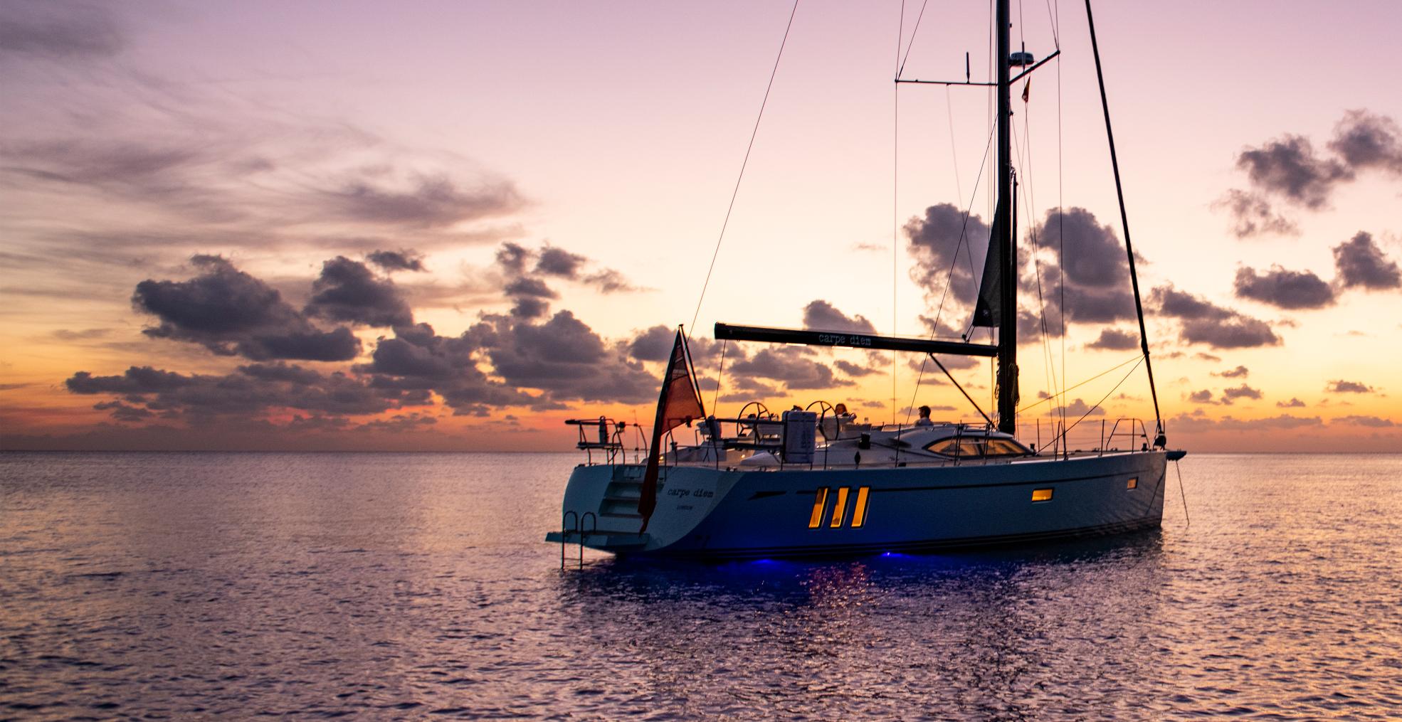 Oyster 495 Craftsmanship Building Your Oyster 495 Anchored Sunset