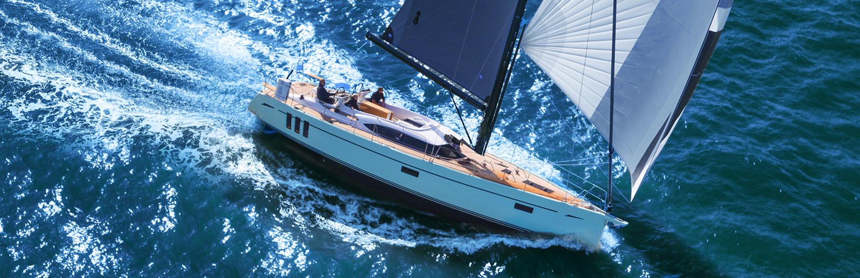 The Oyster 495 offers a variety of sail set-ups, from a Code Zero, spinnaker and storm jib. 