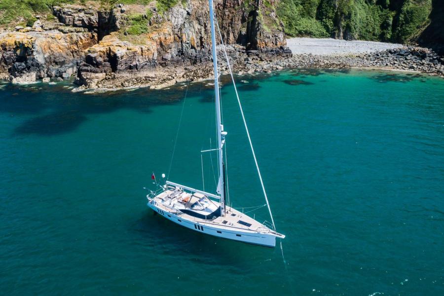 Oyster 565 at anchor