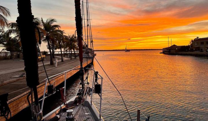 Oyster 725 Intrepid Sunset Bonaire At Anchor