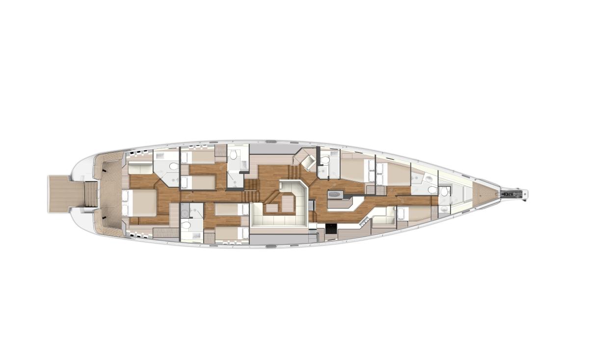 Oyster 885 SII - Interior plan
