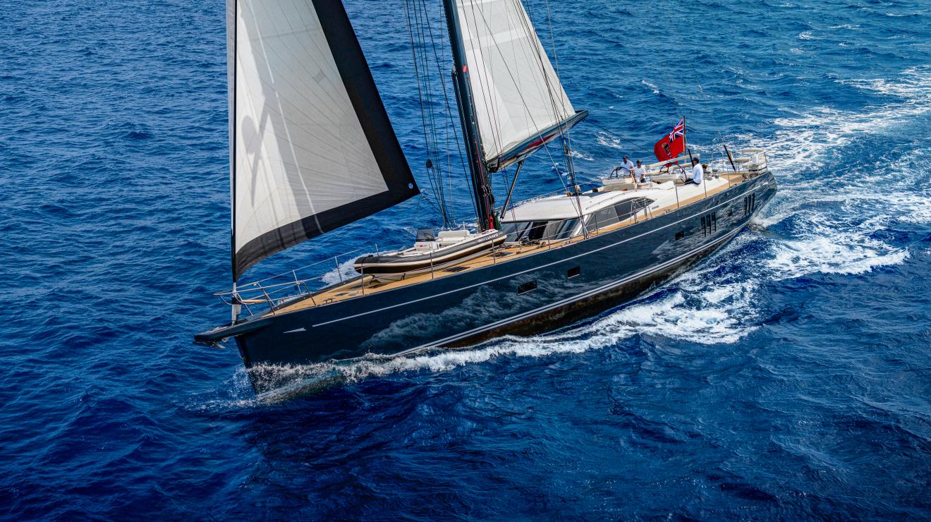 Oyster 885 sailing yacht with crew