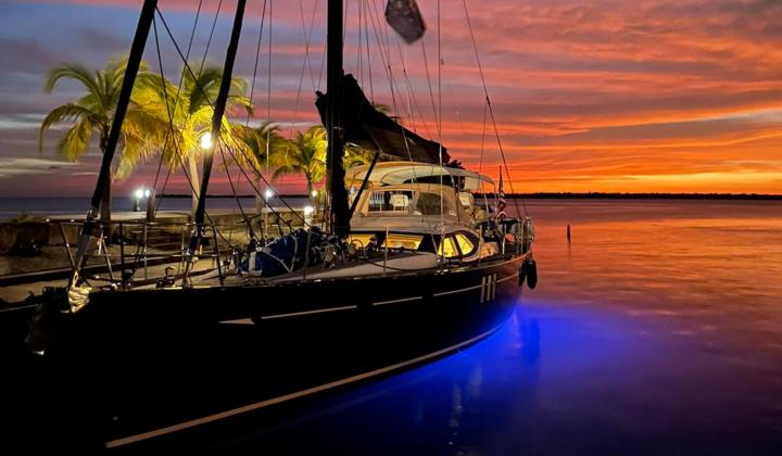 Oyster Black Lion At Anchor Sunset