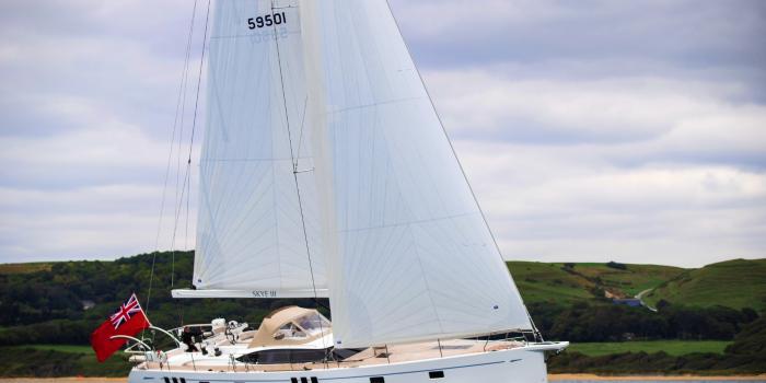 Oyster595 60ft sailboat sailing coast