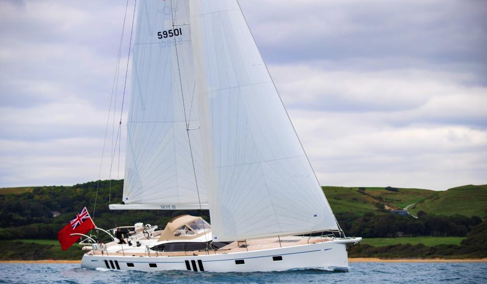 Oyster595 60ft sailboat sailing coast