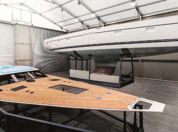 Sailing yacht in production