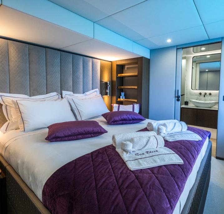 Sea Bliss Sunreef 70 Catamaran available with Beyond Oyster Charter Features