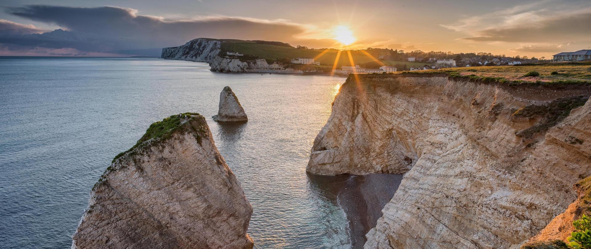 Sunset over Freshwater Bay Isle of Wight England