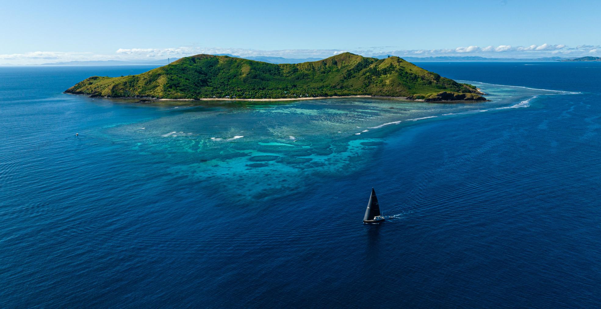 oyster sailing yacht sailing tropical island