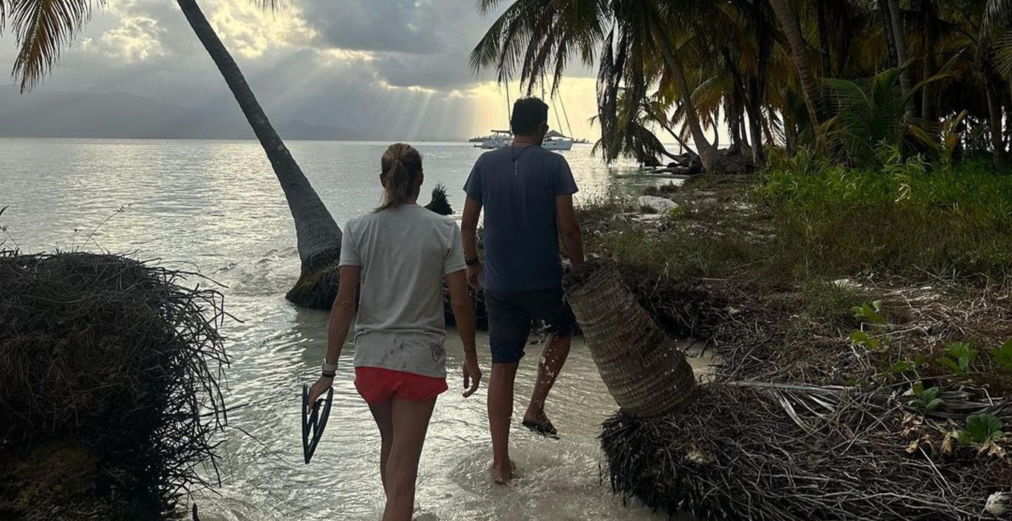 oyster yacht owners exploring tropical island