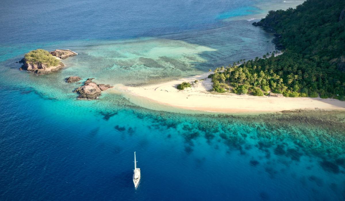 Oyster Yachts by an island