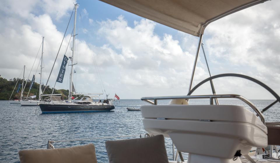59. Sailing yachts at anchor at Savusavu island