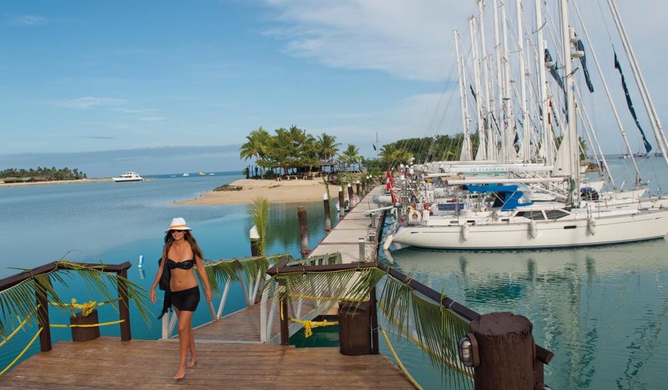 72. Bluewater sailing yachts moored in South Pacific