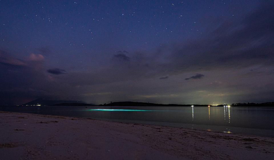Beach at night Fiji islands starry sky