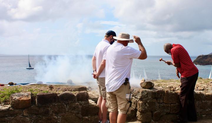 Cannon fires in Antigua for Oyster World Rally 2022 23 start