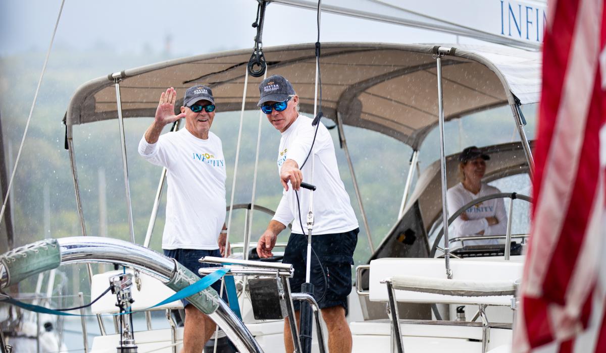 Crew aboard Oyster 565 Infinity Rain