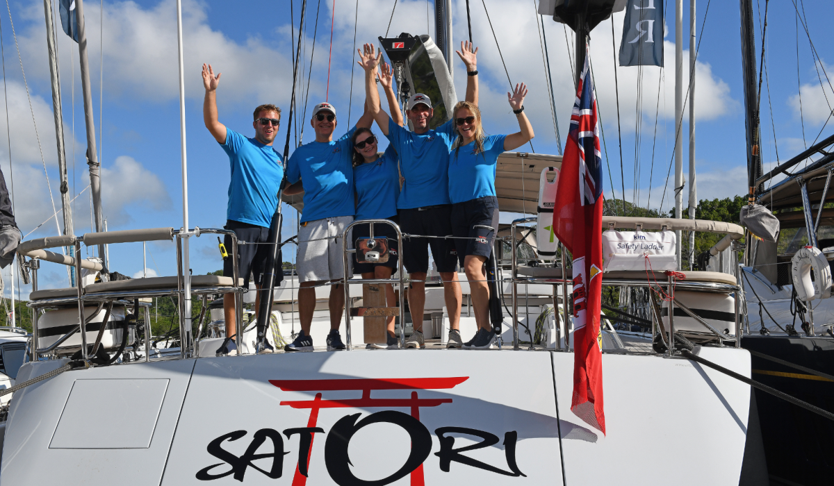 Crew on board Oyster 885SII Satori II Antigua