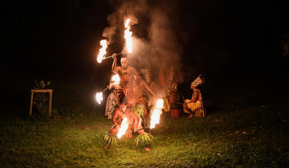Fire dance show Moorea