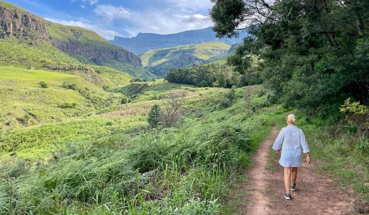 Hike on Drakensberg Mountains South Africa