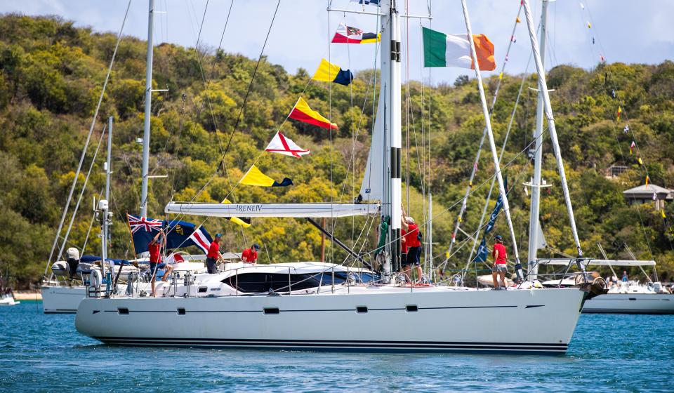Irene IV at anchor Antigua
