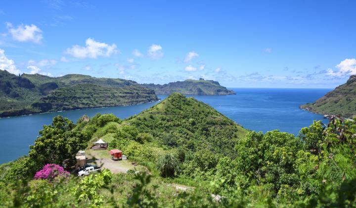 Lush green mountains Nuku Hiva