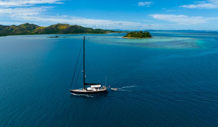 Luxury sailing yacht in Fiji