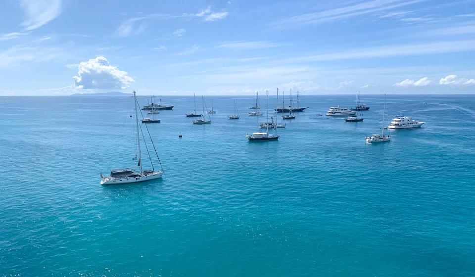 Luxury sailing yachts in Galapagos Islands Pacific Ocean