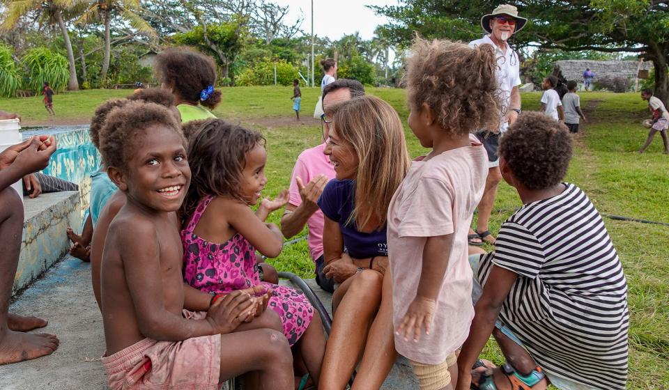 Meeting local kids Vanuatu