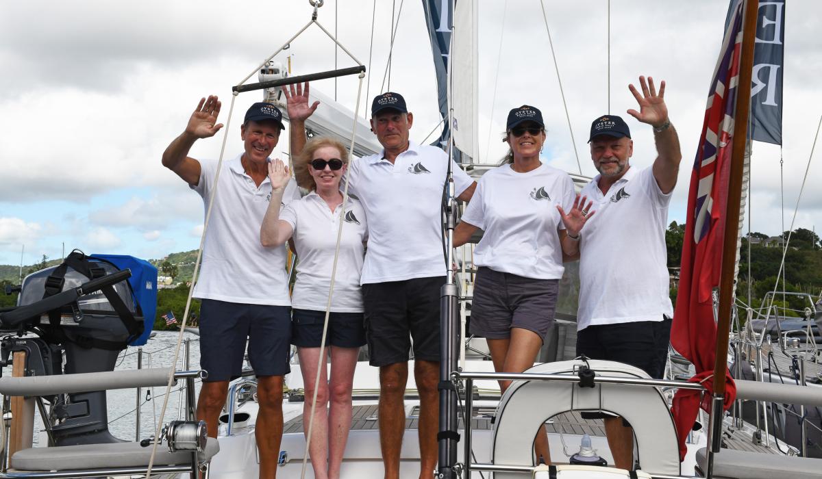 Oyster Yachts Oyster World Rally 2024-25 Team Ostara Waving Goodbye