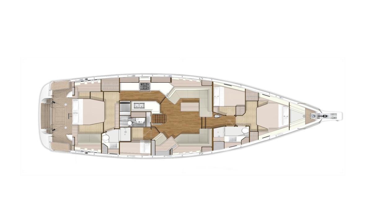 OYSTER 595 INTERIOR PLAN MASTER CABIN AFT MASTER CABIN FORWARD