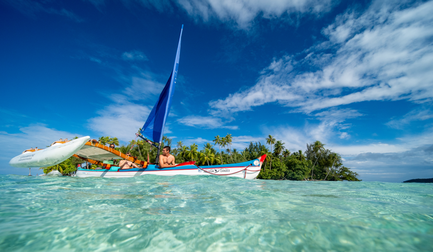 Outrigger boat in French Polynesia