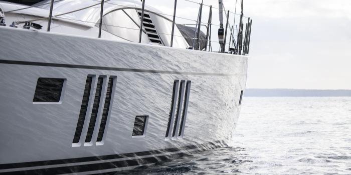 Oyster 1225 Moored close up 2