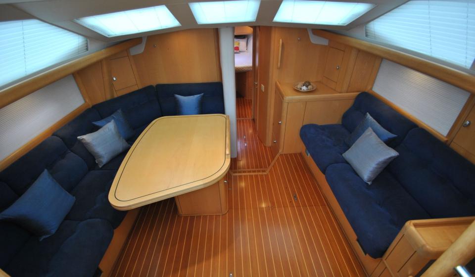 Oyster 46 Saloon from companionway