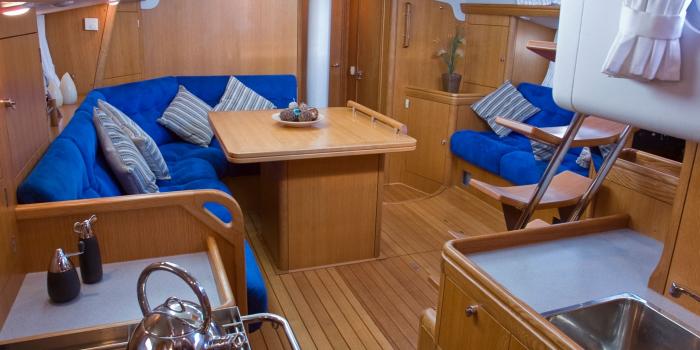 Oyster 47 Galley and Saloon