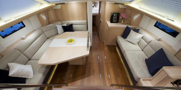 Oyster 475 Saloon Companionway View