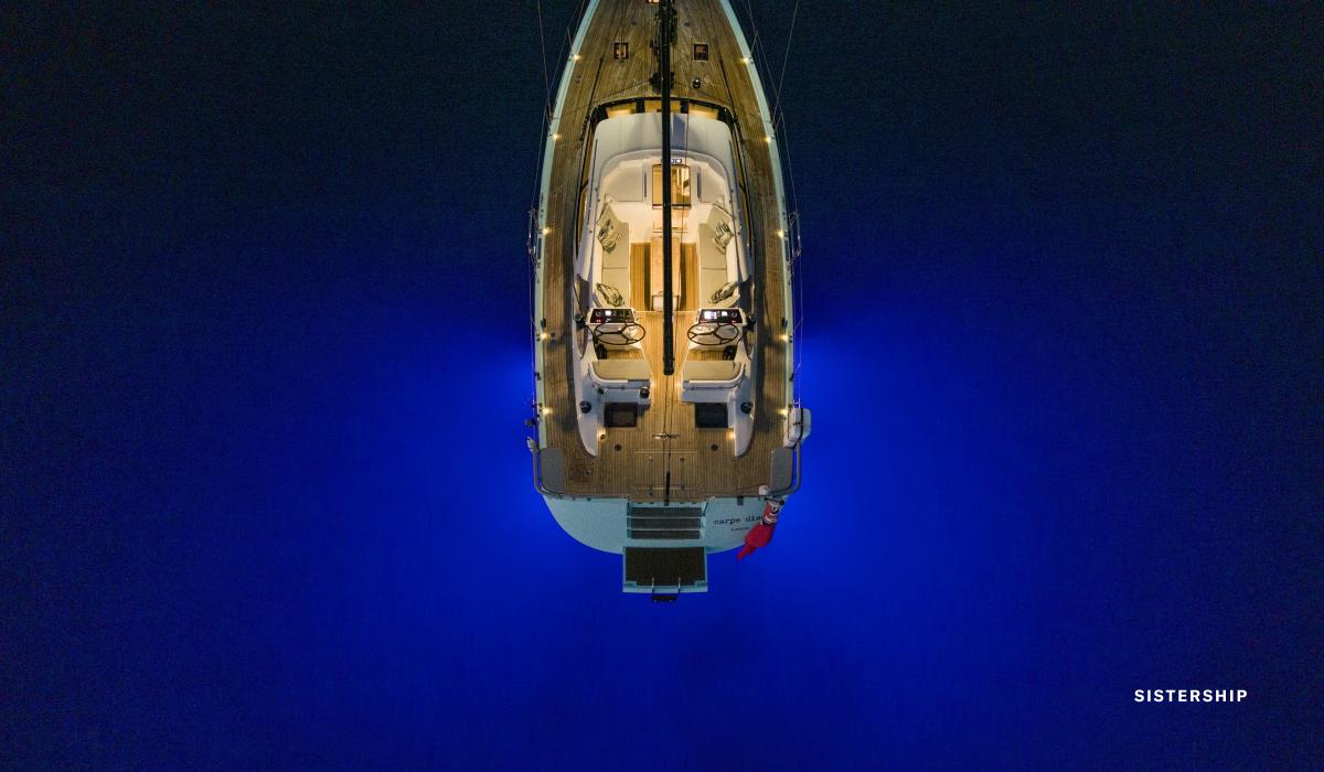 Oyster 495 Aquaries Sailing Charter Night Lights