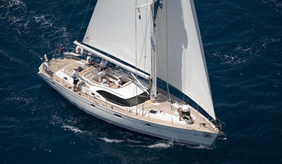 Oyster 53 Sailing aerial