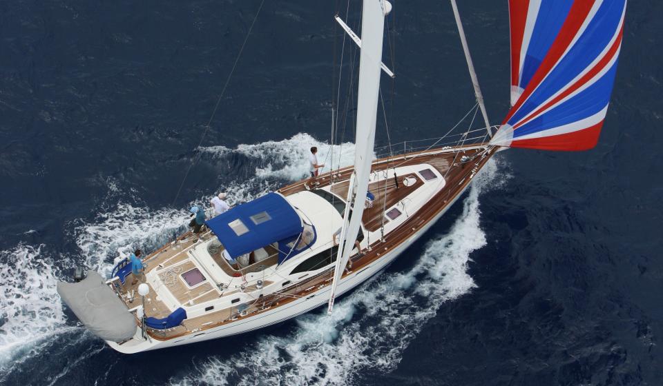 Oyster 53 Sailing spinnaker aerial