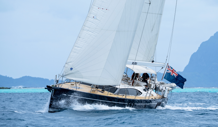 Oyster 595 XOXO sailing on the Oyster World Rally 2026 27 Raiatea