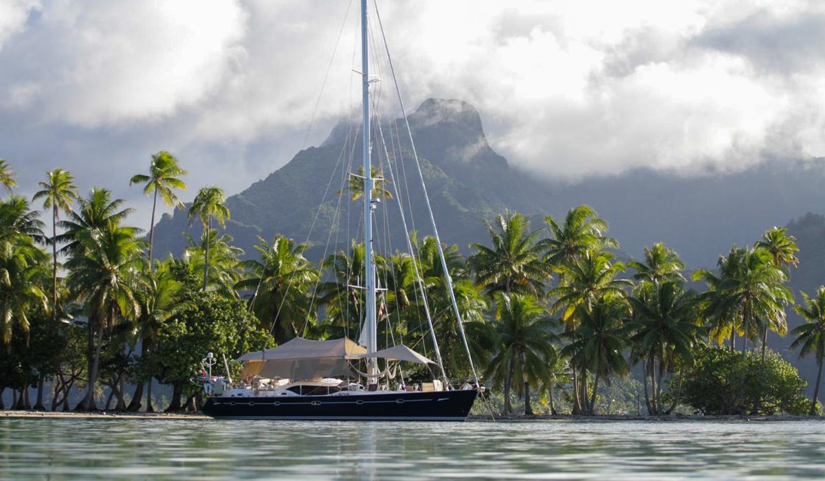 Oyster 62 Uhuru Luxury Yacht At Anchor French Polynesia